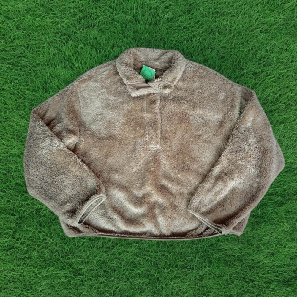 H&M Teddy Fleece Quarter Snap Pullover Medium